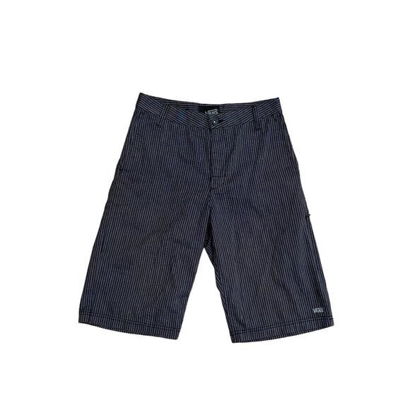 Vans Mens Long Shorts Pinstripe Black White Skate Grunge Casual 28‎ - Picture 1 of 4